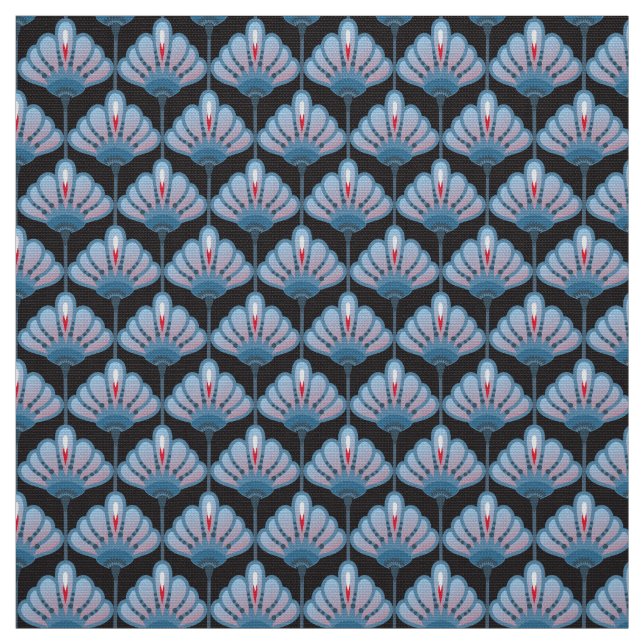 Art Deco Flower Lily Mönster DIY Tyg (Provkarta)