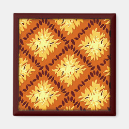 Art Deco Flower Rrid - Pumpkin (magnet) Magnet