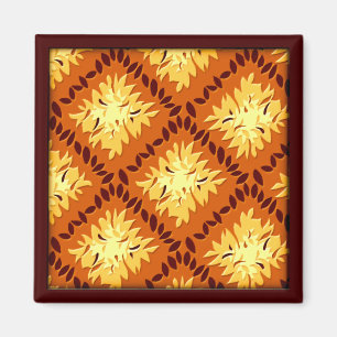 Art Deco Flower Rrid - Pumpkin (magnet) Magnet