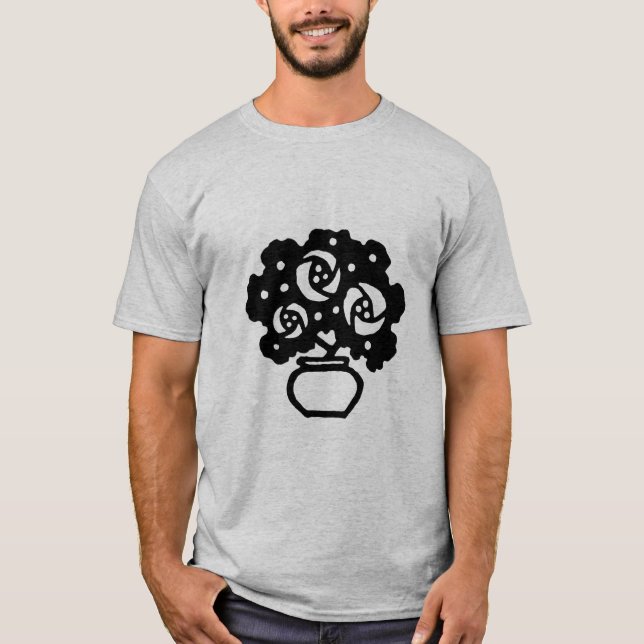 Art Deco Flowers T Shirt (Framsida)