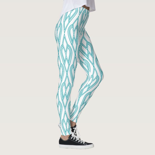 Art Deco Flowersängar Leggings (Höger)