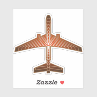 Art Deco-flygplan, Bronze, Guld och Rust Brown Klistermärken