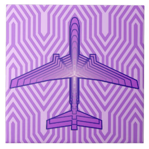 Art Deco-flygplan, Violet Lila och Lavender Kakelplatta