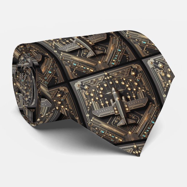 Art Deco flygplans Art Deco kretskort  Slips (Rullad)