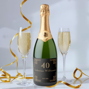 Art Deco födelsedag svart guld roarande 20-tal