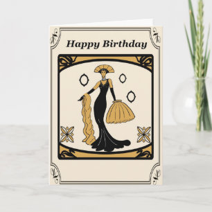 Art Deco-födelsedagskort Kort