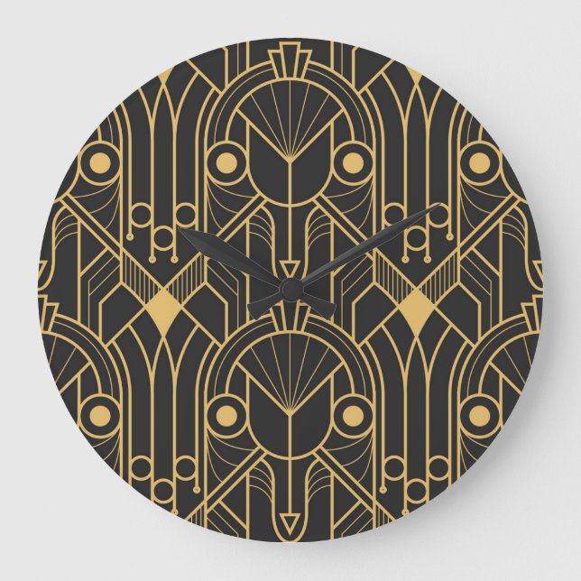 Art Deco för moderna geometriska plattor Stor Klocka (Framsida)