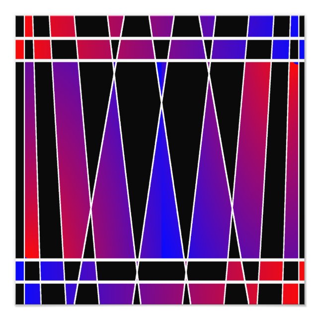 Art Deco "Fractured" av Kenneth Yoncich Fototryck (Framsidan)