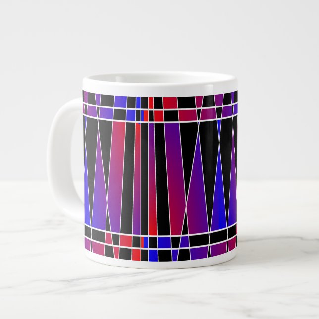 Art Deco "Fractured" av Kenneth Yoncich Jumbo Mugg (Framsida vänster)
