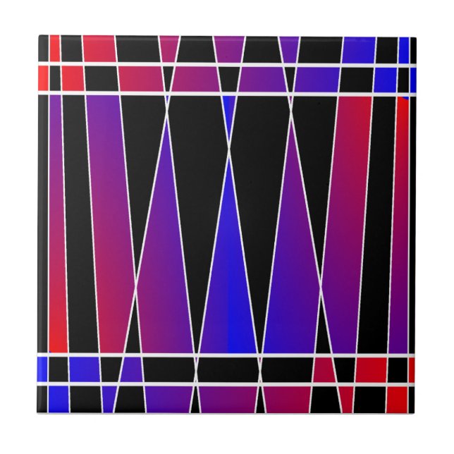 Art Deco "Fractured" av Kenneth Yoncich Kakelplatta (Framsidan)