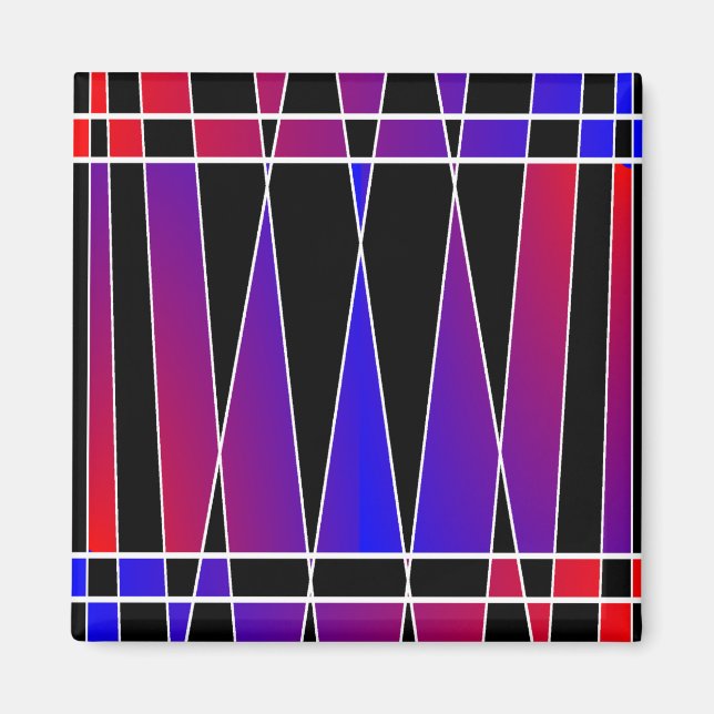 Art Deco "Fractured" av Kenneth Yoncich Magnet (Framsidan)