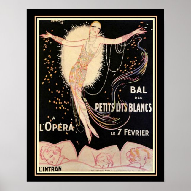 Art Deco Fransk Opera 16 x 20 Skriv ut Poster (Framsidan)