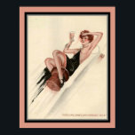 Art Deco Fransk Party Girl 1920 Poster<br><div class="desc">Tjugoårsåldern,  Fransk party flicka,  poster från La Vie Parisienne. Poster en Fransk Flapper som kör en Nyårsafton champagne kork tillsammans med texten "et voila une annee qui commence bien" eller "och här är ett bra år"</div>
