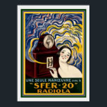 Art Deco-Fransk Radiola Poster 12 x 16<br><div class="desc">Snygg, Vintage, Fransk Deco-reklam för Radiola 12 x 16</div>