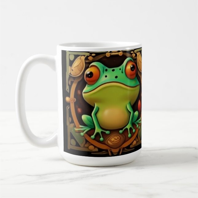 Art Deco Frog Framed Coffee mugg V2. (Vänster)