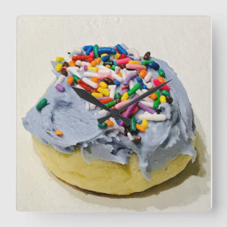 Art Deco Frostat Sockerkakeklocket Fyrkantig Klocka