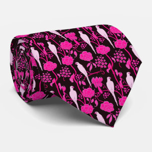 ART DECO FUCHSIA FLOWERS,VITDELAR PÅ SVART SLIPS