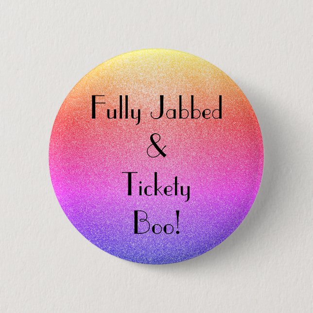 Art Deco Fully Jabbed Tickety Boo Knapp (Framsida)