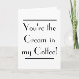 Art Deco Funny Cream Coffee Card Kort
