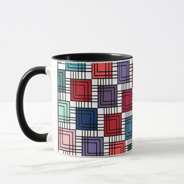 Art Deco-fyrkanter Mugg (Vänster)