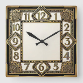 Art Deco Fyrkantig Klocka