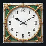 Art Deco Fyrkantig Klocka<br><div class="desc">Underbar klockdesign. Du kommer att kärlek det som andra. Du kan fritt använda den här designen för andra produkter som du gillar eller anpassa och lägga till texten. Följ mig för mer. Tack. Ha en trevlig dag.</div>