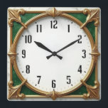 Art Deco Fyrkantig Klocka<br><div class="desc">Underbar klockdesign. Du kommer att kärlek det som andra. Du kan fritt använda den här designen för andra produkter som du gillar eller anpassa och lägga till texten. Följ mig för mer. Tack. Ha en trevlig dag.</div>