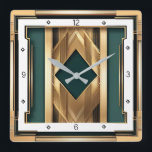 Art Deco Fyrkantig Klocka<br><div class="desc">Underbar klockdesign. Du kommer att kärlek det som andra. Du kan fritt använda den här designen för andra produkter som du gillar eller anpassa och lägga till texten. Följ mig för mer. Tack. Ha en trevlig dag.</div>