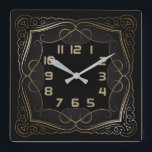 Art Deco Fyrkantig Klocka<br><div class="desc">Underbar klockdesign. Du kommer att göra det som andra. Du kan gärna använda den här designen för andra produkter som du gillar eller anpassa och lägga till texten. Följ mig för mer. Tack. Ha en trevlig dag.</div>