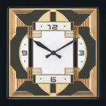 Art Deco Fyrkantig Klocka<br><div class="desc">Underbar klockdesign. Du kommer att kärlek det som andra. Du kan fritt använda den här designen för andra produkter som du gillar eller anpassa och lägga till texten. Följ mig för mer. Tack. Ha en trevlig dag.</div>