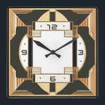 Art Deco Fyrkantig Klocka<br><div class="desc">Underbar klockdesign. Du kommer att kärlek det som andra. Du kan fritt använda den här designen för andra produkter som du gillar eller anpassa och lägga till texten. Följ mig för mer. Tack. Ha en trevlig dag.</div>