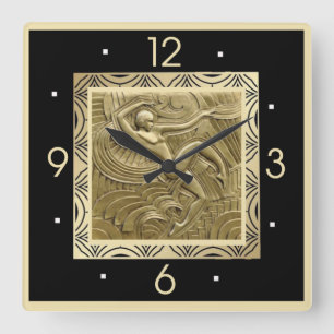 Art Deco Fyrkantig Klocka