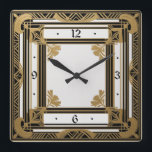 Art Deco Fyrkantig Klocka<br><div class="desc">Underbar klockdesign. Du kommer att kärlek det som andra. Du kan fritt använda den här designen för andra produkter som du gillar eller anpassa och lägga till texten. Följ mig för mer. Tack. Ha en trevlig dag.</div>
