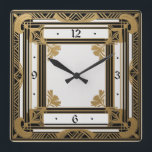 Art Deco Fyrkantig Klocka<br><div class="desc">Underbar klockdesign. Du kommer att kärlek det som andra. Du kan fritt använda den här designen för andra produkter som du gillar eller anpassa och lägga till texten. Följ mig för mer. Tack. Ha en trevlig dag.</div>