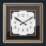 Art Deco Fyrkantig Klocka<br><div class="desc">Underbar utformning. Du kommer att kärlek det som andra. Du kan fritt använda den här designen och lägga till text. Följ mig för mer. Tack. Ha en trevlig dag.</div>
