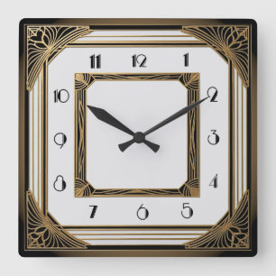 Art Deco Fyrkantig Klocka