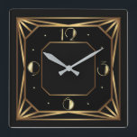 Art Deco Fyrkantig Klocka<br><div class="desc">Underbar Art Deco-klockdesign. Du kommer att kärlek den som andra. Du kan fritt använda den här designen för andra produkter som du gillar eller anpassa och lägga till texten. Följ mig för mer. Tack. Ha en trevlig dag.</div>