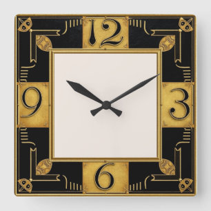 Art Deco Fyrkantig Klocka