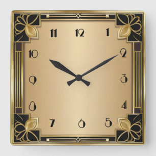 Art Deco Fyrkantig Klocka
