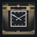 Art Deco Fyrkantig Klocka<br><div class="desc">Underbar klockdesign. Du kommer att kärlek det som andra. Du kan fritt använda den här designen för andra produkter som du gillar eller anpassa och lägga till texten. Följ mig för mer. Tack. Ha en trevlig dag.</div>