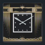Art Deco Fyrkantig Klocka<br><div class="desc">Underbar klockdesign. Du kommer att kärlek det som andra. Du kan fritt använda den här designen för andra produkter som du gillar eller anpassa och lägga till texten. Följ mig för mer. Tack. Ha en trevlig dag.</div>
