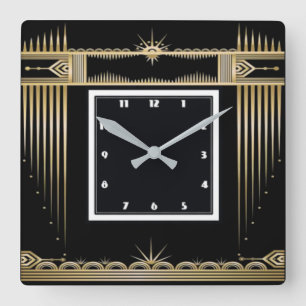 Art Deco Fyrkantig Klocka