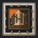 Art Deco Fyrkantig Klocka<br><div class="desc">Underbar klockdesign. Du kommer att kärlek det som andra. Du kan fritt använda den här designen för andra produkter som du gillar eller anpassa och lägga till texten. Följ mig för mer. Tack. Ha en trevlig dag.</div>