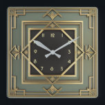 Art Deco Fyrkantig Klocka<br><div class="desc">Underbar klockdesign. Du kommer att kärlek det som andra. Du kan fritt använda den här designen för andra produkter som du gillar eller anpassa och lägga till texten. Följ mig för mer. Tack. Ha en trevlig dag.</div>