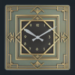 Art Deco Fyrkantig Klocka<br><div class="desc">Underbar klockdesign. Du kommer att kärlek det som andra. Du kan fritt använda den här designen för andra produkter som du gillar eller anpassa och lägga till texten. Följ mig för mer. Tack. Ha en trevlig dag.</div>