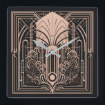 Art Deco Fyrkantig Klocka<br><div class="desc">Se min butik för mer mönstrade artiklar.</div>