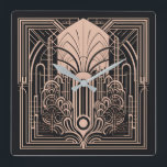 Art Deco Fyrkantig Klocka<br><div class="desc">Se min butik för mer mönstrade artiklar.</div>
