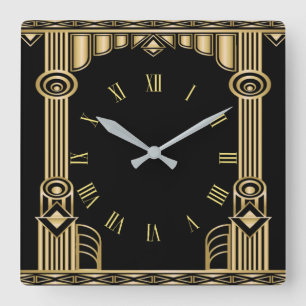 Art Deco Fyrkantig Klocka