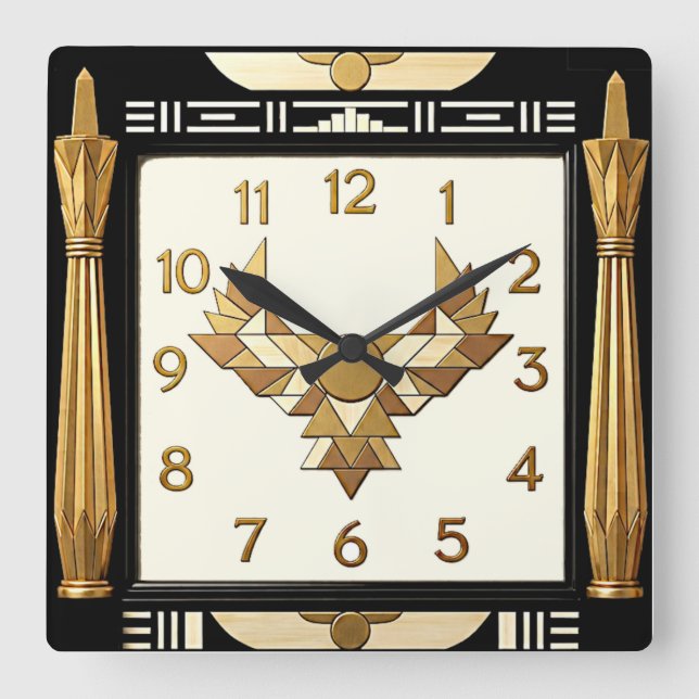 Art Deco Fyrkantig Klocka (Framsida)