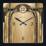 Art Deco Fyrkantig Klocka<br><div class="desc">Underbar klockdesign. Du kommer att kärlek det som andra. Du kan fritt använda den här designen för andra produkter som du gillar eller anpassa och lägga till texten. Följ mig för mer. Tack. Ha en trevlig dag.</div>